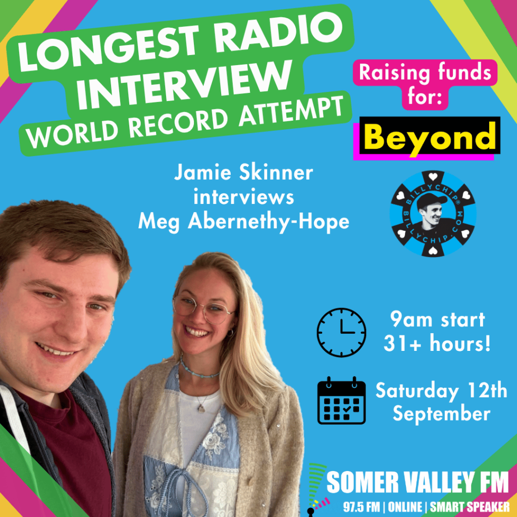 Photo showing man and women and then information about the event which can be found on this page